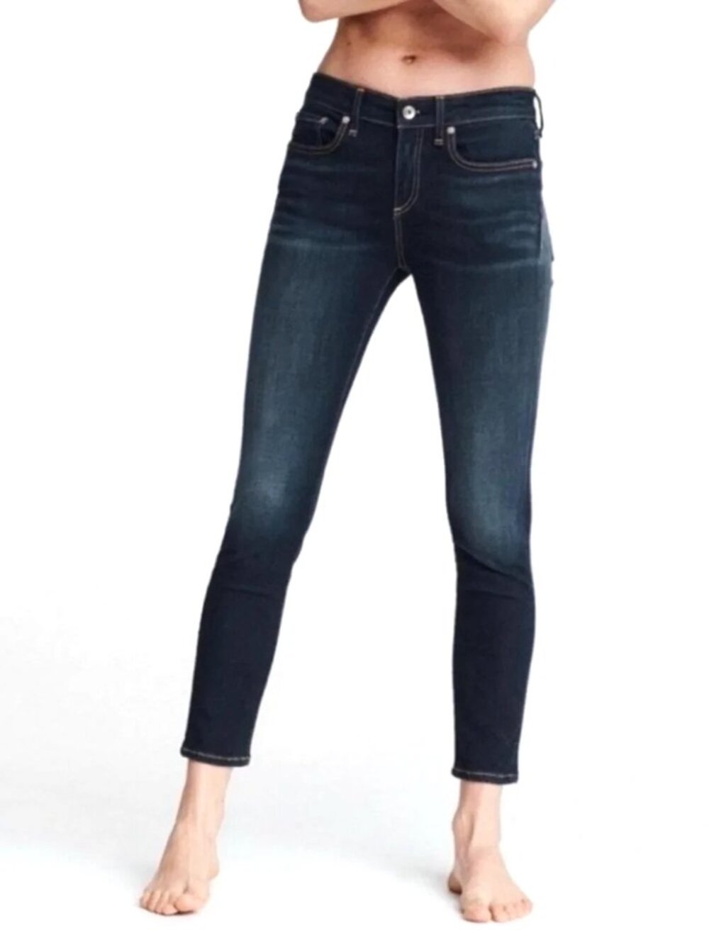 Rag And Bone Womens Jeans Size 27 Blue Cate Mid Rise Skinny Ankle Stretch Cotton